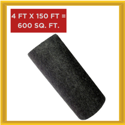 QPower CARPET4X50 C Black Heavy Duty Bulk Trunkliner Carpet 4  x 50 Yards