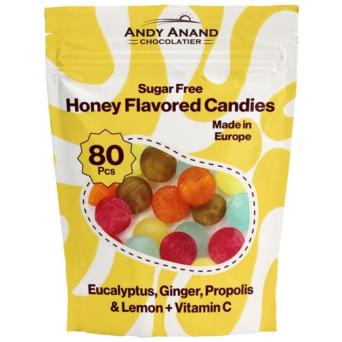 Sugar-free Honey Flavored Candies Eucalyptus, Lemon + Vitamin C 7 Oz - 80 Pcs