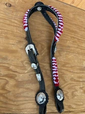 Black Leather Horse Headstall, Cabezadas Con Herrajes de Acero Inoxidable