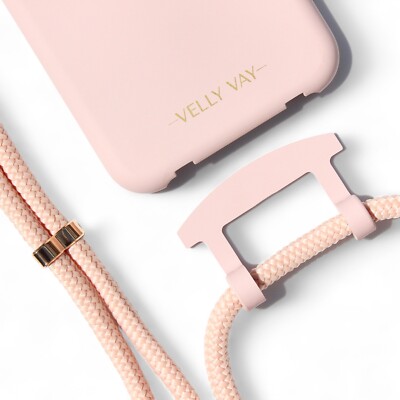 VELLY VAY Powder Pink CASE 2 in 1 mit abnehmbarer Handykette Vanilla