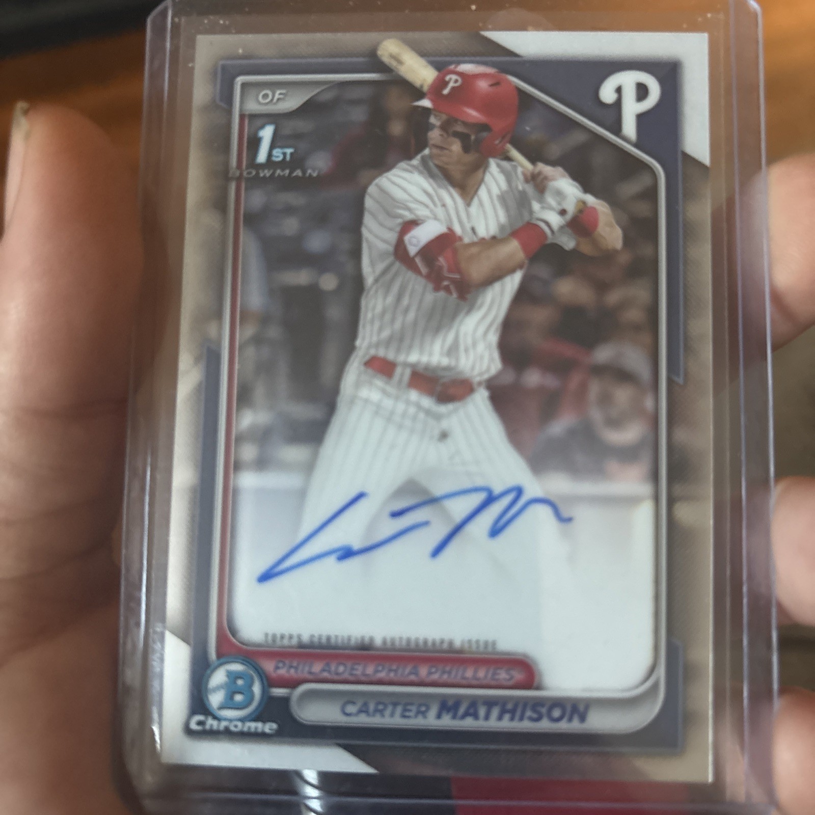 2024 Bowman Draft - Chrome Prospect Autographs Carter Mathison #CPA-CMA (AU, RC)