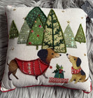 NWT- CITY CHIC - DACHSHUND DOXIE CHRISTMAS HOLIDAY SEQUIN BEADED SPARKLE PILLOW
