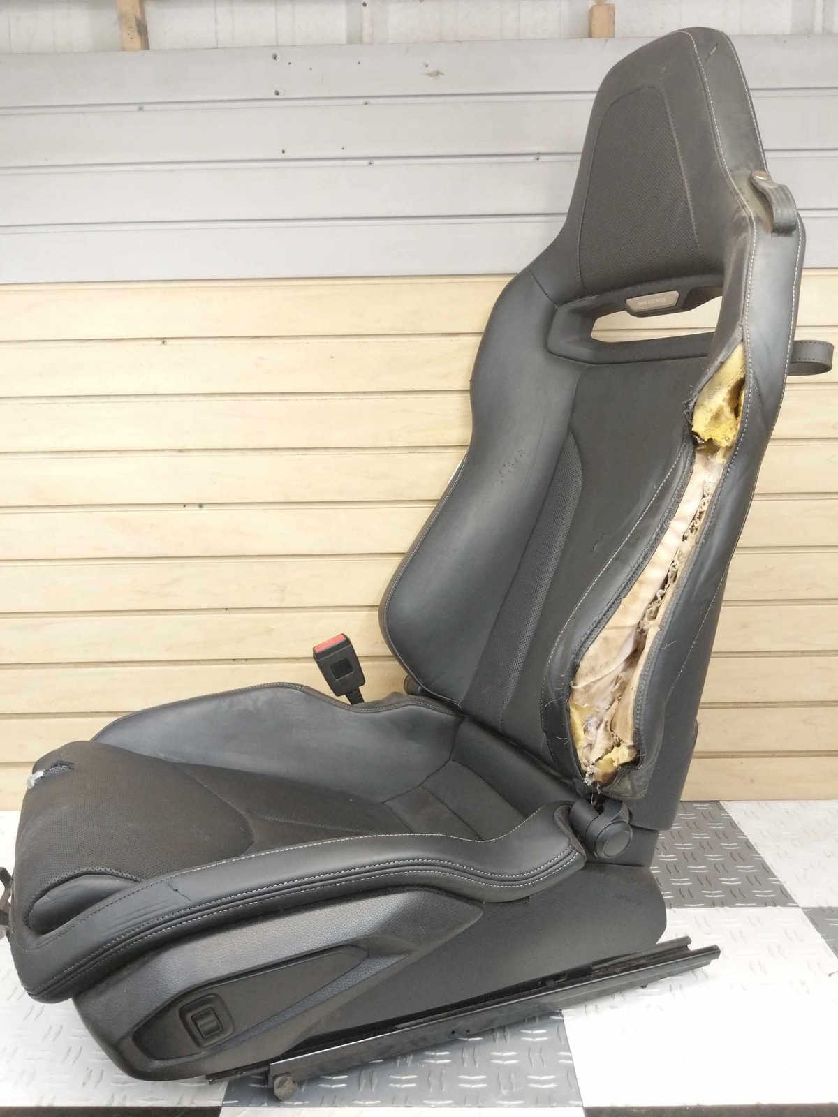 2017 Audi R8 Plus OEM RECARO Driver Seat Manual Leather Black *DAMAGE*