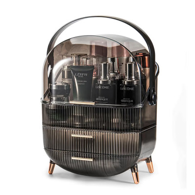 Make-up Organizer 3 Schichten Große Kapazität Kosmetik Aufbewahrung Vitrine - Klar G