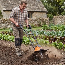 Foldable Electric Garden Rototiller 10 Amp Cultivator Tool