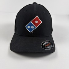Domino’s Pizza Black Flexfit Employee Hat Cap Stretch Fit Uniform Logo L-XL