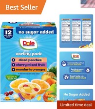 Convenient 4 oz Bowls of Mixed Fruit: Diced Peaches, Oranges, & Cherries 12 Pack