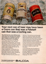 Alcoa Vintage Magazine Ad 1970s Beer Cans Recycling Coors Falstaff Carling