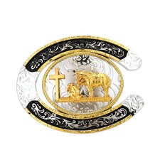 Man's Western Belt Buckle Cowboy Rodeo Gold Belt Buckle for Men and