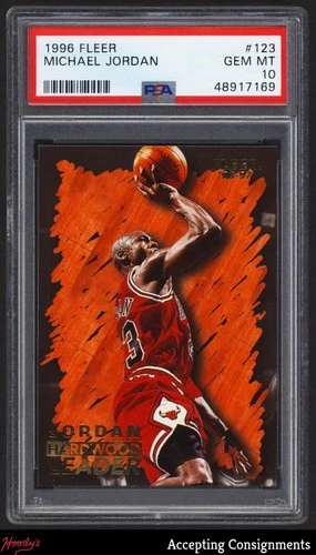 1996-97 Fleer Hardwood Leaders #123 Michael Jordan HL BULLS HOF PSA 10 GEM MINT