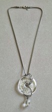 Beautiful Silpada sterling silver oxidized necklace with glass pendant 28gram