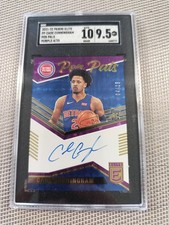 2021-22 PANINI ELITE PEN PALS AUTO PURPLE CADE CUNNINGHAM RC /25 9.5 SGC