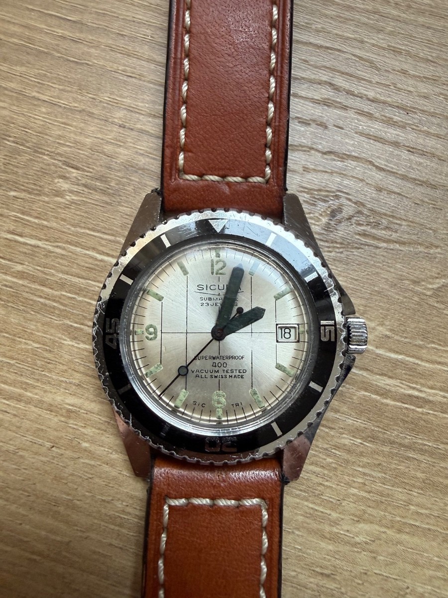 Vintage SICURA Submarine Super Waterproof 400 Diver Watch | eBay