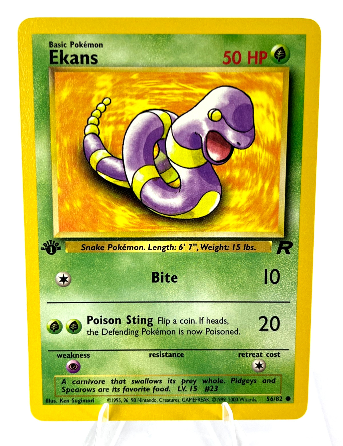 1st Edition Ekans 56/82 - Team Rocket - Common - Pokemon - NM