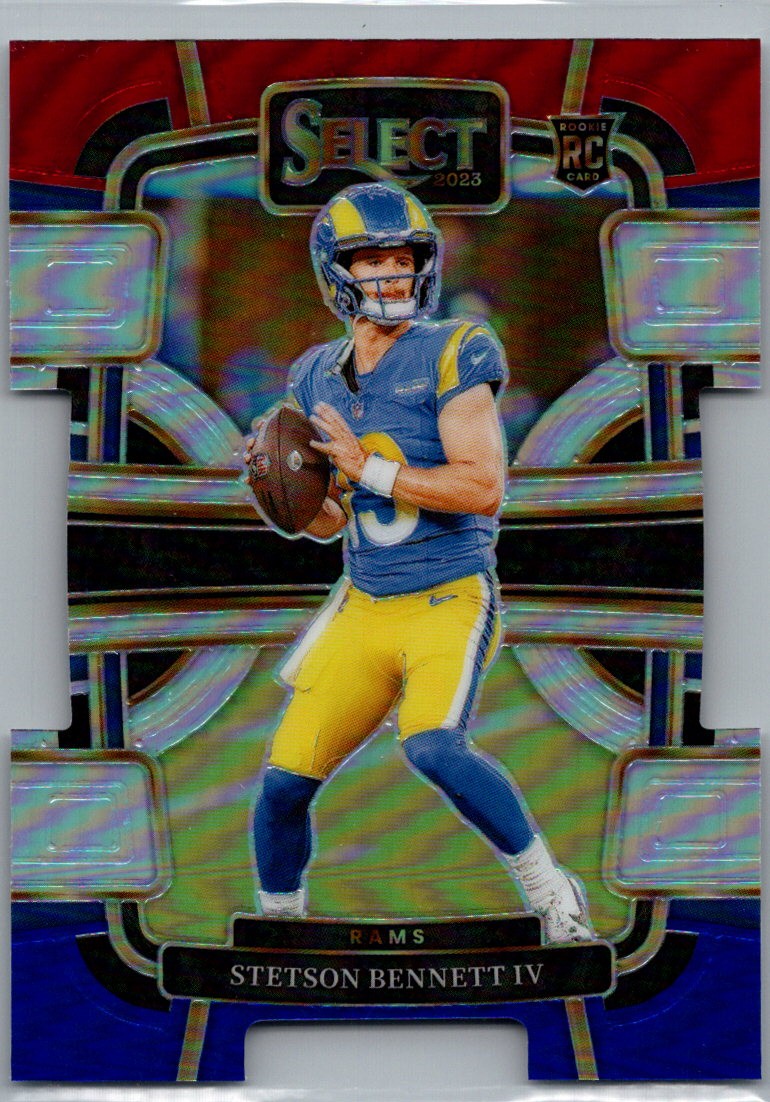 2023 Panini Select #55 Stetson Bennett IV Red and Blue Prizms Die Cuts
