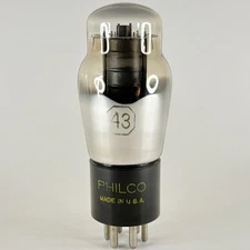 (1) Tested Philco Type 43 Tube Date Code 1O Power Pentode Tube