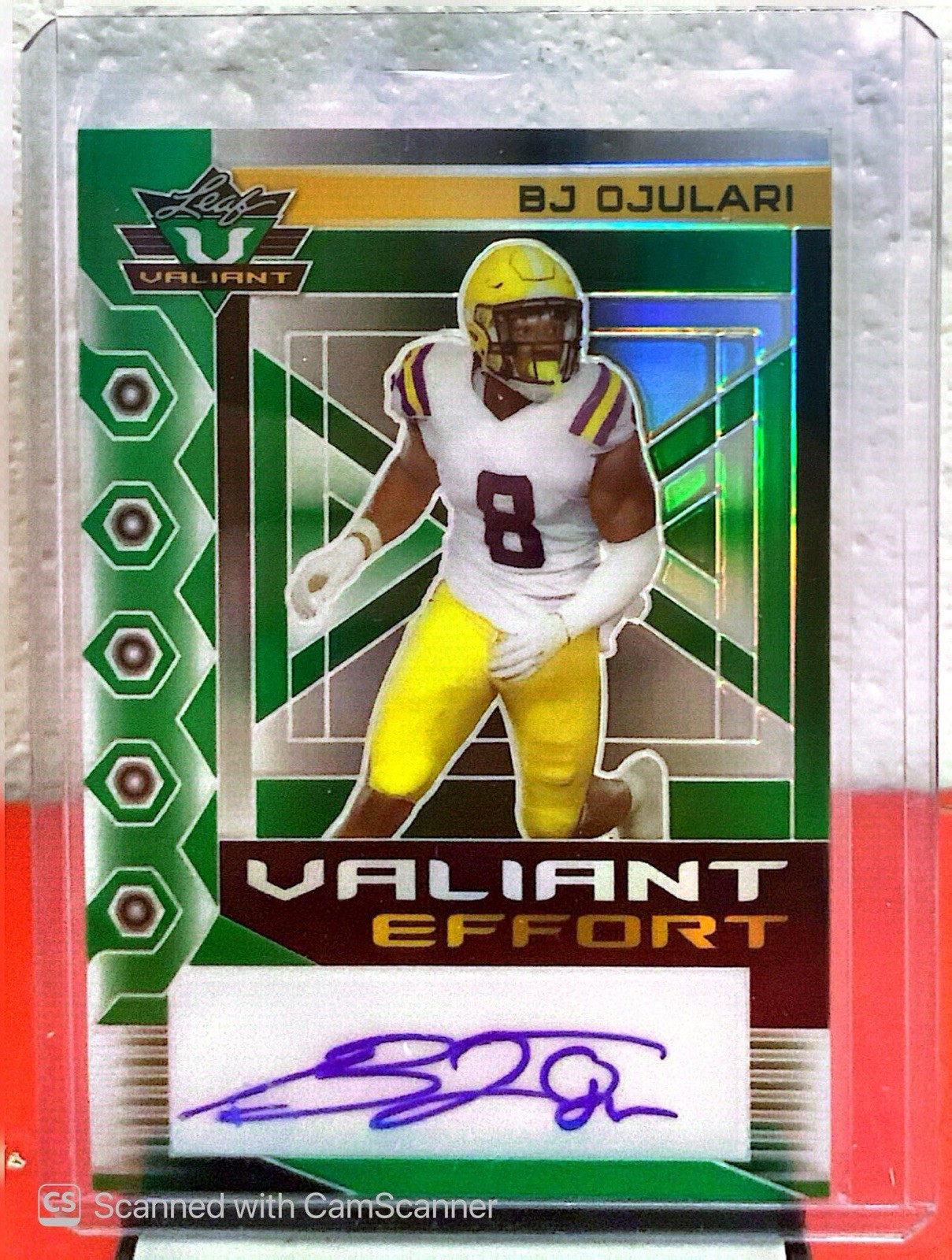 2023 Leaf Eclectic - BJ Ojulari - Green Valiant Effort Auto #d 4/5