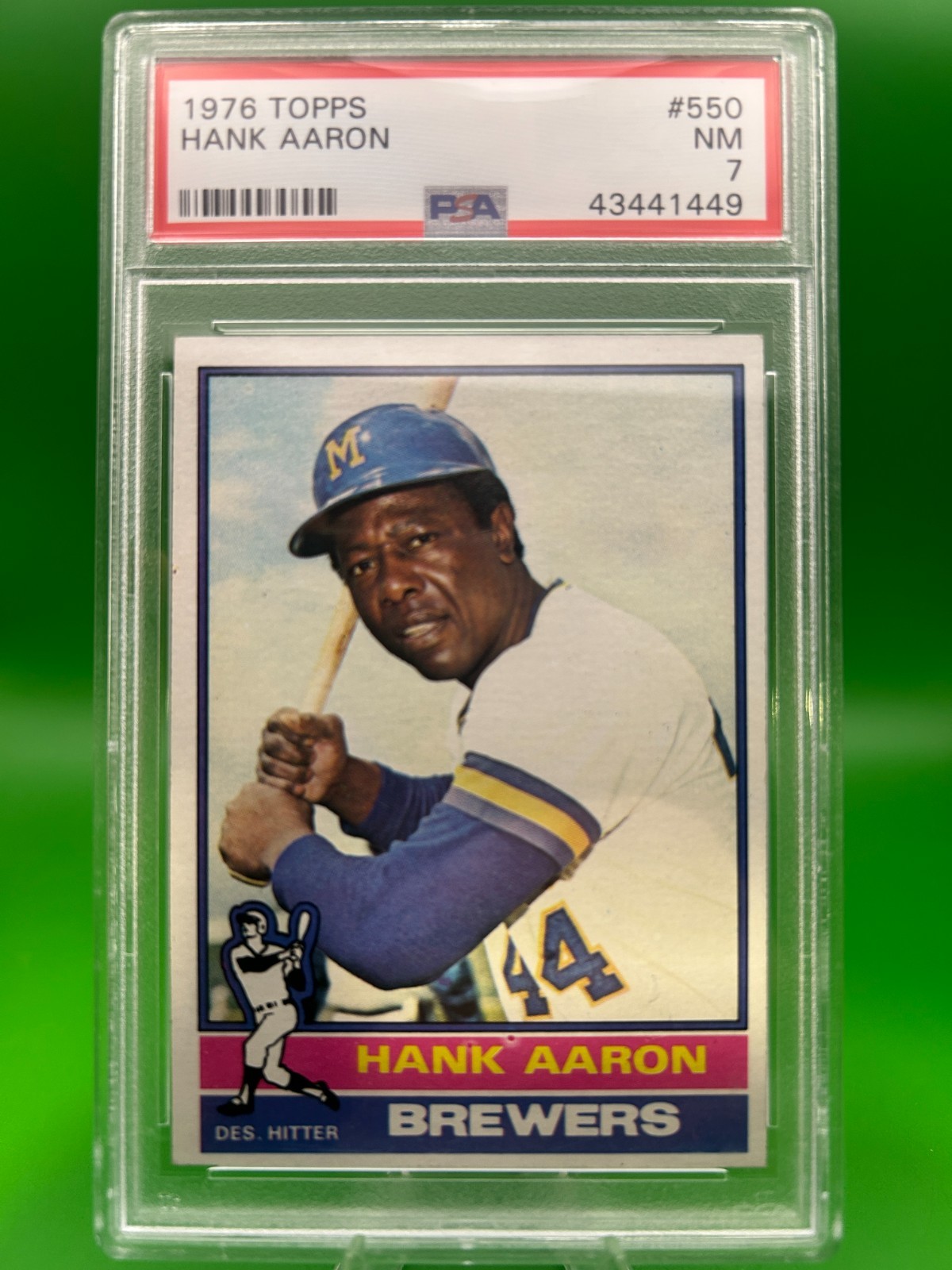 1976 Topps Baseball Hank Aaron #550, PSA 7 !!!!!