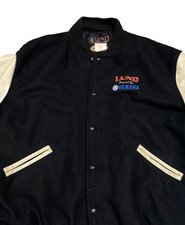 Vintage Lund Powered By Yamaha Varsity Jacket XL Leather Wool Made In USA EUC