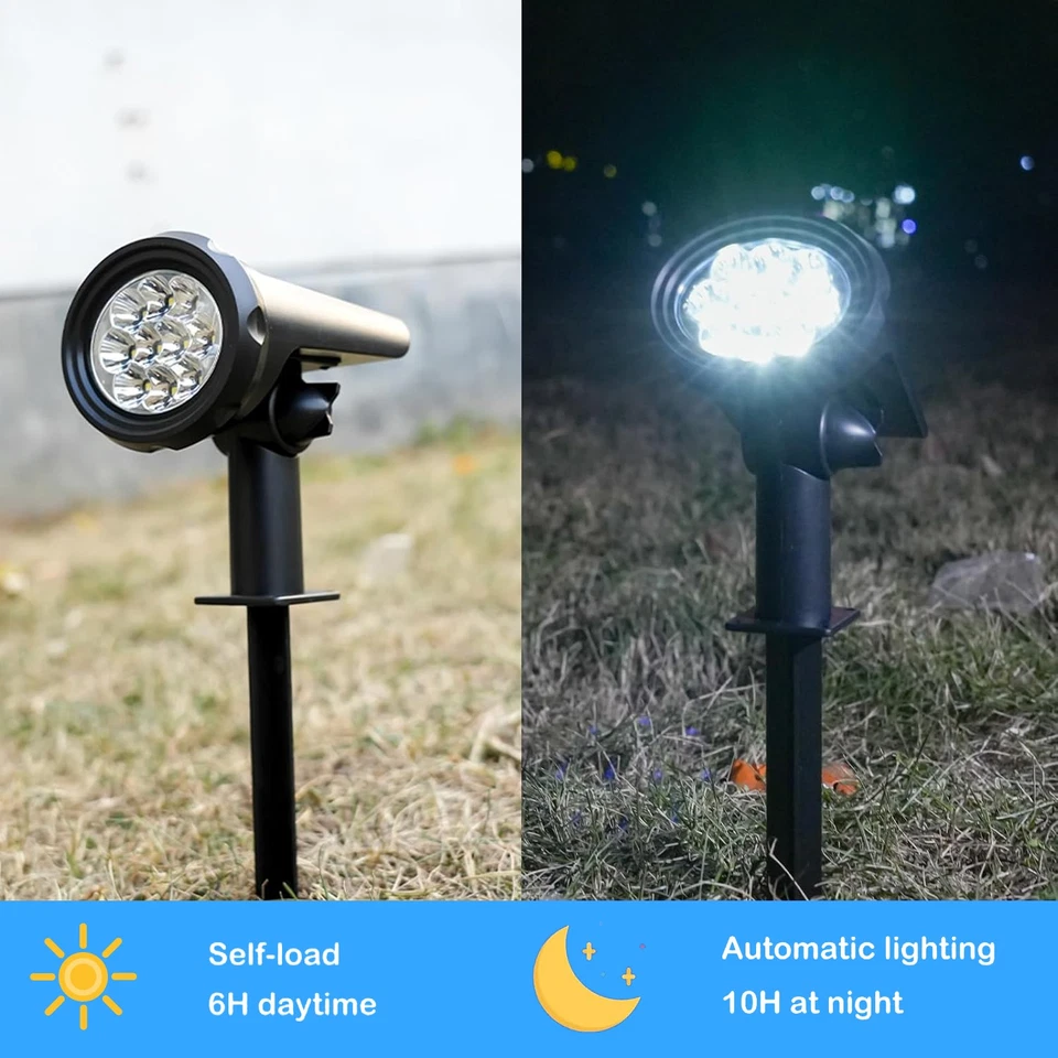 LED Solarleuchte Außen Garten Solarlampe Solar Wegeleuchte Wasserdicht Strahler - Bild 2 von 4