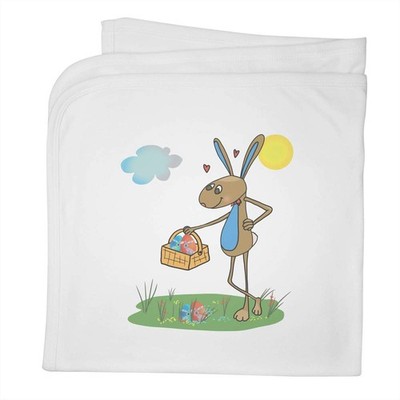 Babydecke / Schal ''Osterhase mit Eiern'' Baumwolle (BY00040736)