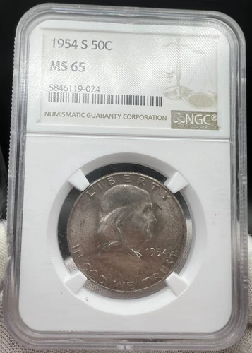 1954-S Franklin Half Dollar 50c NGC MS65