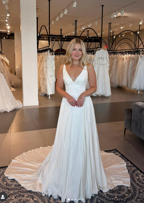V Neck Wedding Dresses Satin Summer Beach Boho 2025 Sleeveless Bridal Gowns  | eBay