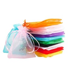 Meowoo 100PCS Organza Bags, 3x4in Small Mesh Bags Drawstring for Jewelry, Can...