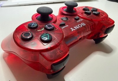 Original Sony PlayStation 3 Controller (Dualshock 3) Rot-Transparent