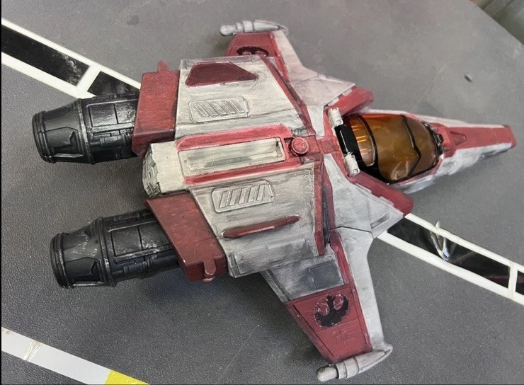 Star Wars Personalizado Pintado Rojo Rebel Fighter IMAGINEXT XL15 con LUZ Y SONIDO Foto 3 de 4