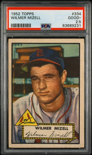 1952 Topps #334 Wilmer Mizell PSA 2.5 SN 63689231