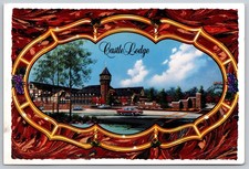 Peoria Illinois Postcard Castle Lodge At Jumer Hotel Exterior View