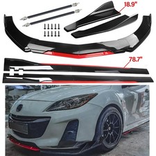 For Mazda 236323 Front Bumper Lip Spoiler Splitter 78.7 Side Skirt Rear Lip