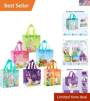 Easter Basket Stuffers,Egg Hunt Bags Bunny Carrot Chick Gift Bags with Handle...