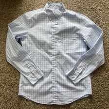 J crew The Offshore Performance Shirt Mens Medium Blue White Button Down H2108