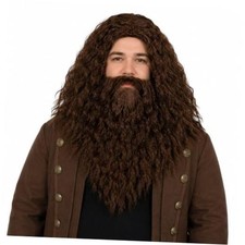 Wavy Brown Wig and Beard - Biblical Costume Accessories Hair Set