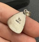 Opal Inlay Pendant Sterling Silver Triangle Cabochon Signed SW Stunning Colors — photo 10