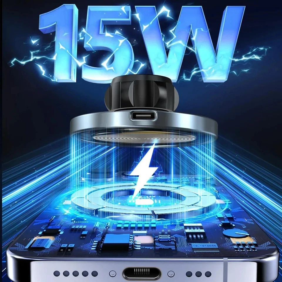 15W Magnetic Wireless Car Charger – Fast Charging Mount for iPhone & Android - Image 4 of 4