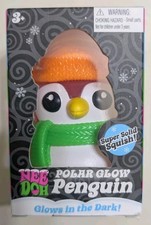 Nee Doh Squishmas Polar Glow PINK Penguin Glow-in-the-Dark Squeeze RARE