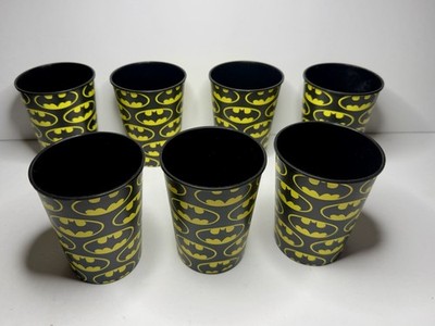 Designware Set of 7 Batman Logo Reusable Plastic 12oz Party Cups - 4.5'' DC Comic