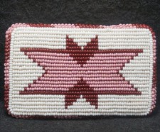 XB27137 NOS VINTAGE 1970s BEAD ABSTRACT ARTWORK UNISEX FASHION BELT BUCKLE