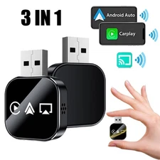 Mini 3 IN 1 Wireless CarPlay & Android Auto & Mirror Link Adapter Plug & Play