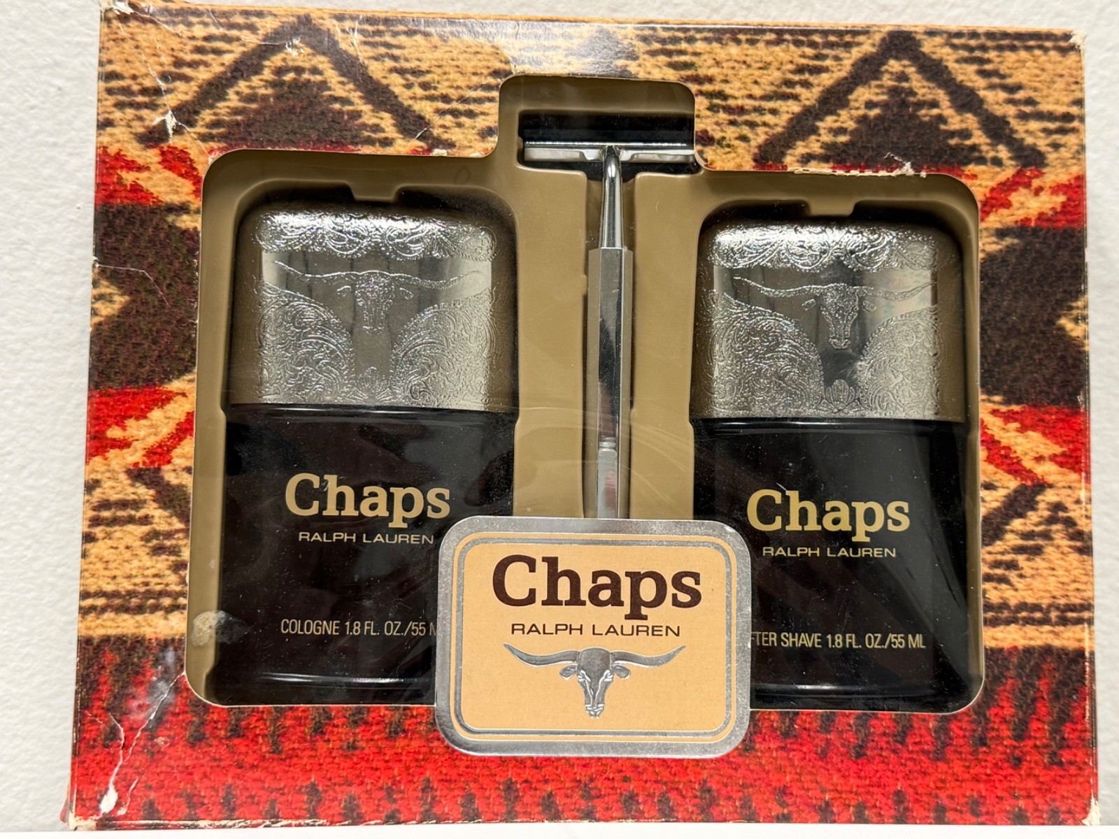 Vintage Original Ralph Lauren CHAPS 1.8 FL OZ 55 ML Cologne After Shave & Razor