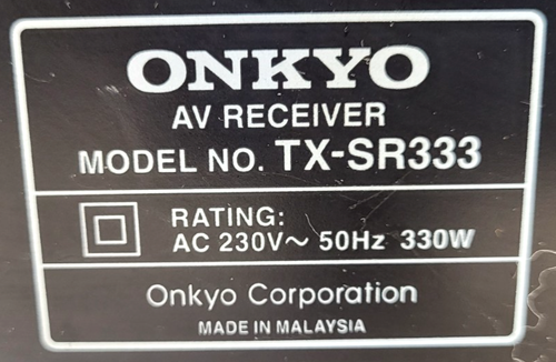 Onkyo TX-SR333 AV Receiver Black Tested & Working - Picture 2 of 7