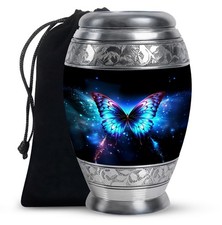 Blue Butterfly Cremation Urn for Human Ashes Adult Men Women, 10 Inch
