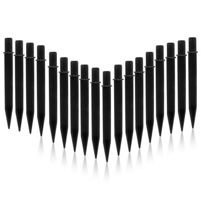 18 Pcs Solar Light Stakes Replacement, 8.27 Inch Plastic Ground Stakes, Black...