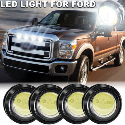 4x White LED Light Front Grille Light for CHEVY SILVERADO GMC SIERRA 2013-2024