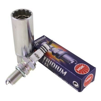 Zündkerze NGK DR8EIX IRIDIUM mit Zündkerzenschlüssel Steck Nuss magnetisch