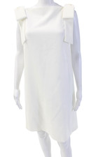 Carolina Herrera Womens Shift Dress White Zip Above Knee Size 10