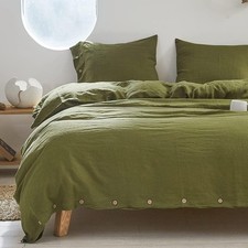 Luxury Linen Bedding Set, Soft Linen King Comforter Cover Boho Linen Duvet Cover